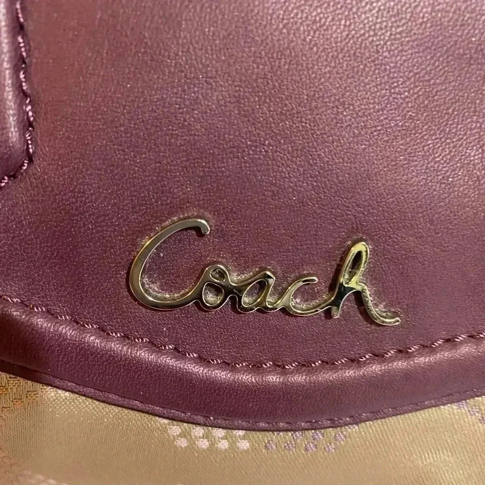 Coach CC signature print nylon leather satchel handbag - Picture 10 of 11